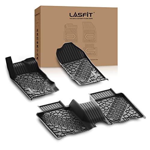 Lasfit Floor Mats Fit 2023 Ford Bronco 2022 2021 4-Door, All Weather Tpe Trunk Mats Custom Fit Floor Liners, 2 Row Floor Mats & Cargo Liner (Not Fit Sport And Vinyl Floor) #TOP5