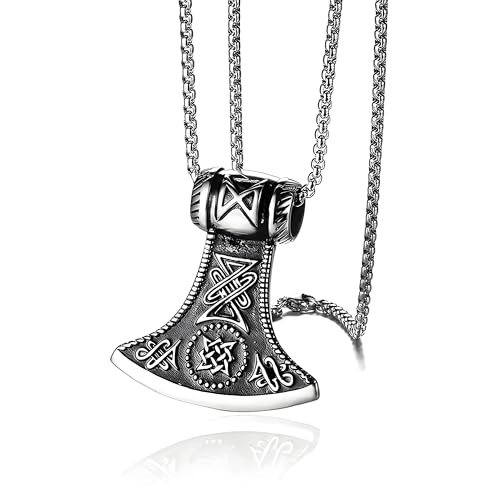 Image of THE MEN THING ASGARDIAN FANG -Titanium Steel Pendant with Stainless Steel 24inch Round Box Chain, American trending Style for Men & Boy