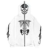Mens Hoodies Men's Glow In The Dark Skeleton Costume Zip Hoodie (White, M) #1