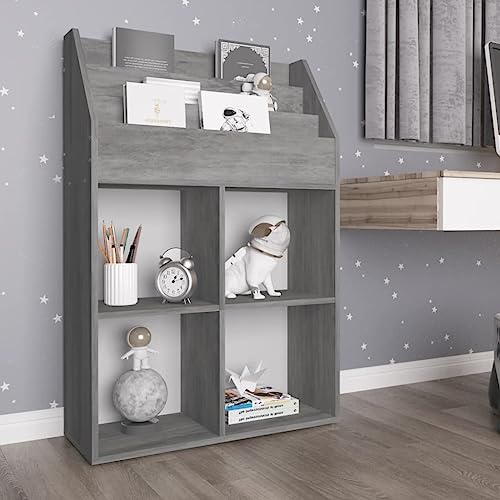 Genérico Revistero de niños Madera de ingeniería hormigón 71x30x114 cm,Mobiliario,Armarios y Almacenamiento,Revisteros,Gris,28 kg,339531 - imagen 2