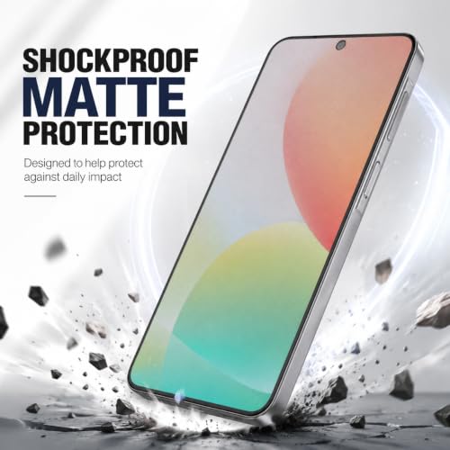 Image of FIRST MART Matte Anti-Glare Tempered Glass for Samsung Galaxy M47 With Installation Kit | Military-Grade Gaming Screen Protector & Cable Guard | Edge to Edge Coverage | Black
