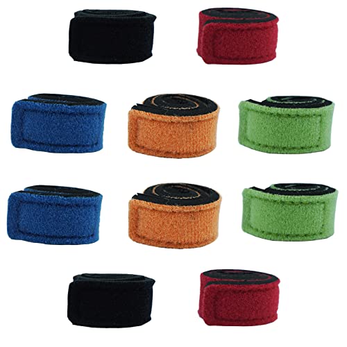 PFILERSO 10 correas elásticas para caña de pescar, soporte para caña de pescar, soporte para caña de pescar y caña de mosca, 5 colores (10 unidades de 5 colores)