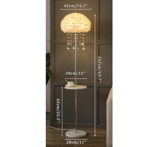 Lámpara de pie para dormitorio con luz LED y mesa integrada 2
