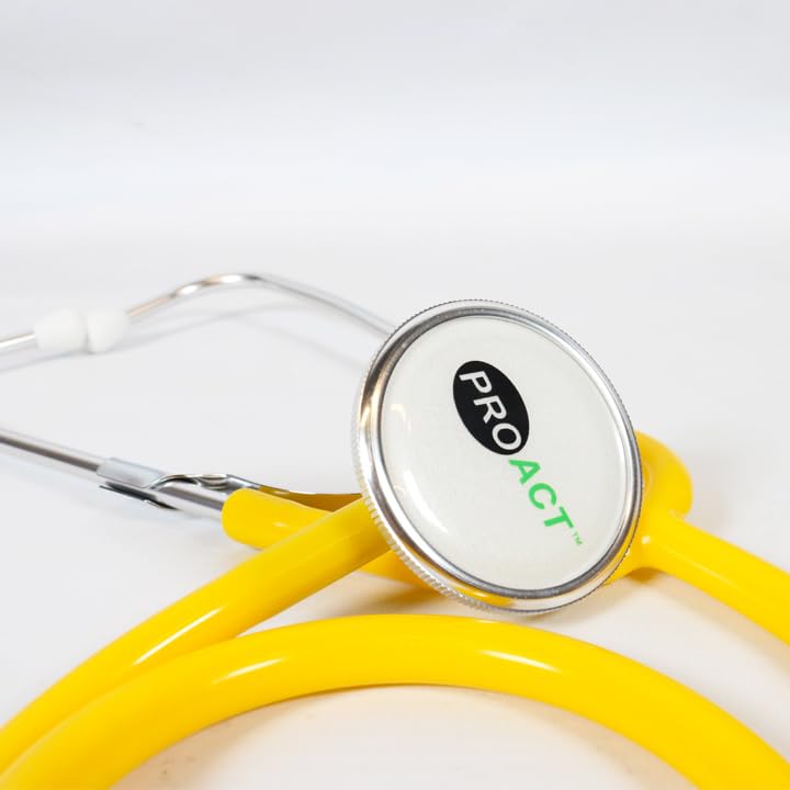 Stéthoscope Proact simple pavillon léger jaune pour éviter la fatigue cervicale PRST1434 - 2