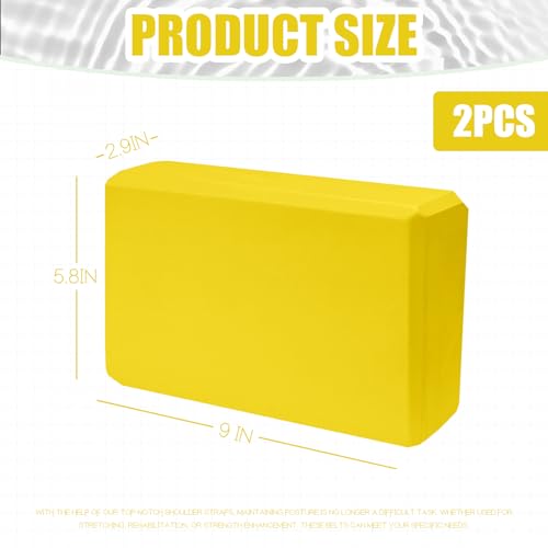 Image of Septo 2 Pcs Yoga Blocks, 9x6x3 Inch Foam Blocks for Pilates | High density EVA foam Yoga Props lightweight non-slip surface for meditation stretching balance training