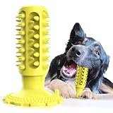 【Candykenny 2026年モデルアップグレード版】犬の噛むおもちゃ 犬用おもちゃ 噛むおもちゃ 知育玩具 訓練玩具 犬用歯ブラシ 犬の歯ブラシ 耐久性 噛み固め ストレス解消 口臭予防 餌入れ 小型犬・中型犬・大型犬(イエロー)
