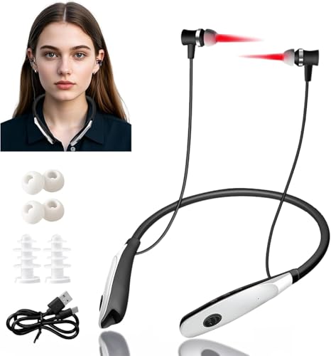 ZMURED Tinnitus - Tapones para los oídos por infrarrojos 2 en 1, dispositivo de terapia de luz roja para nariz y oídos, ayuda rápida contra el ruido de los oídos