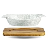 Cuenco de cerámica para hornear con asas dobles, ideal para lasaña y pasteles, vajilla elegante para cocinar versátil