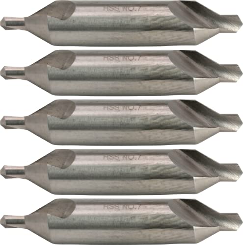 CME 5 pcs M2 High-Speed Steel Center Drills, No. 7 Size