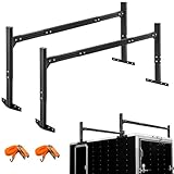 CIRONBOW Adjustable Aluminum Trailer Ladder Rack, Cargo Box Rack with 2 Straps, Adjustable Length 5.7FT-7.7FT, 2 Bars - Fit for Open and Enclosed Trailers, 800LB Capacity