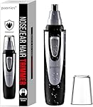 Paonies Nose Hair Trimmer for Men and Women, 2026 Professional Painless Ear and Nose Hair Trimmer Clipper, Battery-Operated Facial Hair Removal with IPX7 Waterproof, Dual Edge Blades, Easy to Clean