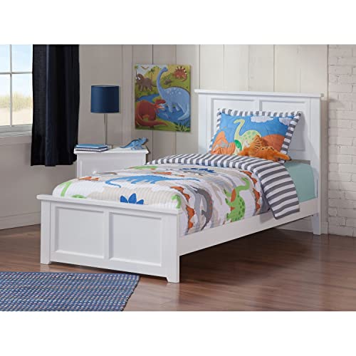 Atlantic Furniture Madison Twin Xl Bed With Matching Foot Board In White #TOP1
