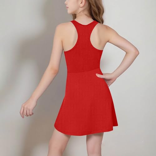 Girls Sleeveless Tennis Dresses A-Line Workout Dress Racerback Golf Dress School Sports Dresses Athletic Outfits4