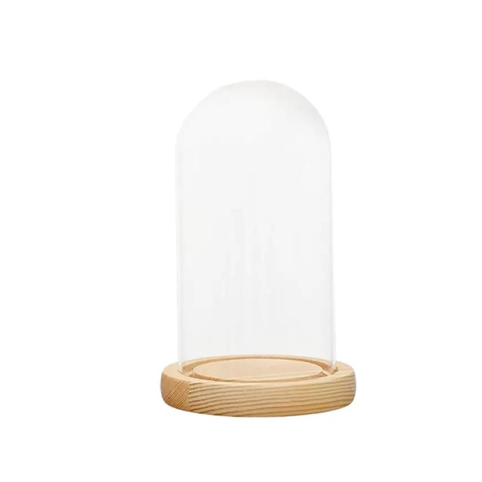 ZYAYNG 2PCS Glass Dome Cloche Bell Jar Wooden Base For Party And Wedding Decorations For Display(12x28cm)