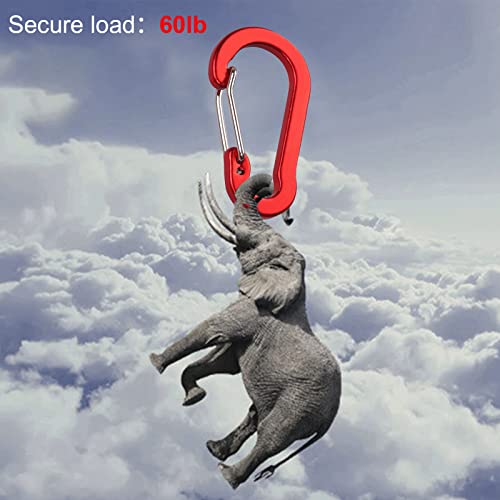 Aoof Caribeaner Clips, Aluminum Caribeener Keychain D Shape Multifunction Clip Hook, 304 Stainless Steel Clips, 6Pack #TOP6