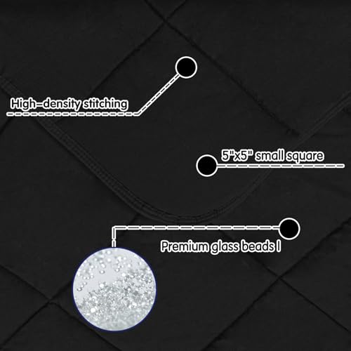 Image of yescool Weighted Blanket (5 lbs, 36 inch x 48 inch, Black) Cooling Heavy Blanket, Perfect for 40-60 lbs, Breathable Throw Blanket Gifts with Premium Glass Bead, Machine Washable
