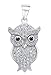 ANDANTE Colgante de plata de ley 925 para mujer con diseño de búho con circonitas blancas.