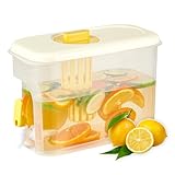 RAMFIYN 1 Gallon Drink Dispenser for Fridge, Water Container with Spigot, Upgraded Gallon Water Dispenser Ice Tea Pitcher for Fridge