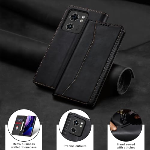 Image of Jasonyu Flip Wallet Case for Motorola Edge (2023),Black