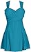 Women's Elegant Crossover One Piece Swimdress Skirted Bottom Swimsuit (FBA), US 16W-18W, Blackish Green, tag size 6XL