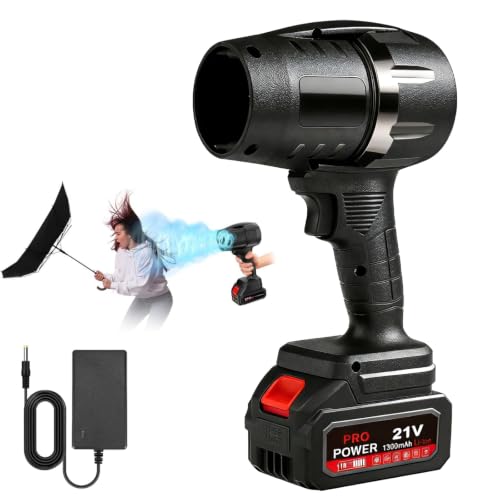VOBOR Soplador de Hojas Inalámbrico con Bateria, 35000 RPM Turbo Jet, Ligero y Portátil, para Barrer el Jardín, Quitar la Nieve, Limpiar el Coche