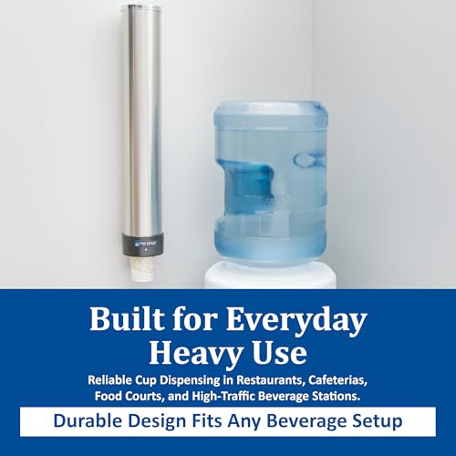 San Jamar Pull-Type Cup Dispenser 32-46 Oz. Cups for Restaurants, Home, and Office, Plastic, 23.5 Inches, Silver, Large by Carlisle FoodService Products - Image 3