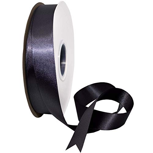 Image of Morex Ribbon 08822 /50-077 Double Face Satin Ribbon, 7 /8 inch x 50 Yd, Charcoal