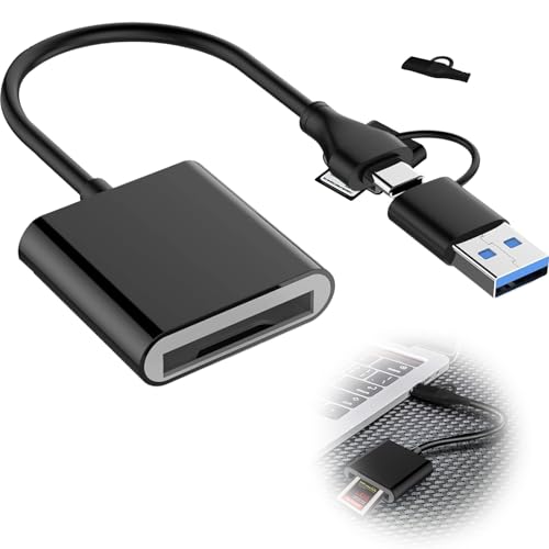 USB 3.2 Gen 2 CFexpress Type B Card Reader 10Gbps USB-C/USB-A 2 in 1 TypeB CFexpress Adapter Camera External Memory Card Reader For Windows/Mac/Linux/Android for iPhone 17/16 Tablets Laptops