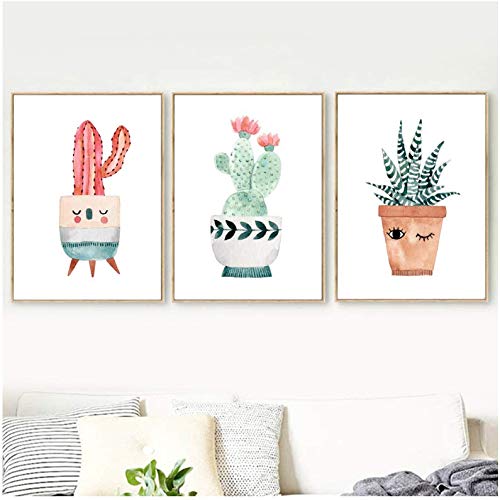 Affiche et gravure murale cactus déco chambre bébé toile 50x70