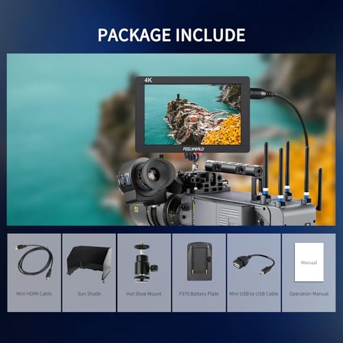 FEELWORLD FW703 7 Inch IPS 3G SDI 4K HDMI DSLR Monitor Full HD 1920x1200 On Camera Field Monitor with Histogram for Stabilizer Cameras Rig