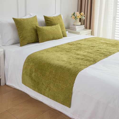 Protector de cama para hotel de 65 x 260 cm amarillo con acabado textil premium 2