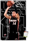 NBA Miami Heat - Tyler Herro 20 Wall Poster, 34L" x 22.4W", Premium Poster & Mount Bundle