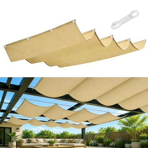 Voile d'ombrage rétractable vague 50x550 cm beige sable