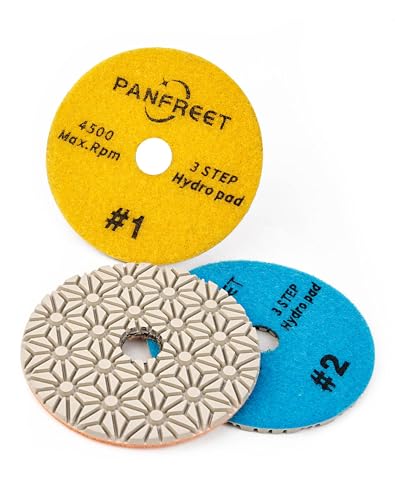 Panfreet Wet/Dry 3 Step 4 Inch Diamond Polishing Pads Granit