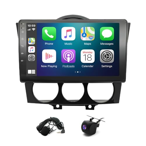 moseiny Android 13 Car Stereo Radio for Mazda RX-8 2003-2008, 9 Inch Touch Screen Wireless Carplay Mazda Rx-8 Stereo 2+32G Bluetooth Radio Car Audio Receivers FM/RDS Radio GPS AHD Backup Camera SWC