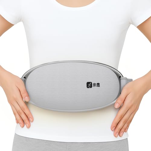 KEENLUK Abdominal Massage Belt, Three Levels Adjustable Massager for Neck, Back and Legs, Heating Stomach Massager for Women, Red Light Heat Compress to Relieve Back Pain