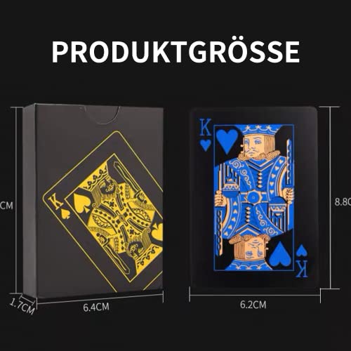 2 Pack Black Playing Cards - HD Waterproof Plastic Poker Cards, Standard Size Index,Washable Durable Cards by SWINILAYA - Image 2