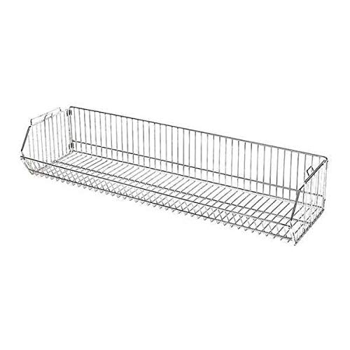 Stacking Basket, Silver, 14 in Overall Depth, Steel, 48 in Overall Width, 9 in Overall Height,210417148