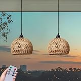 ALL FORTUNE Battery Operated Hanging Outdoor Chandelier, Battery Power Pendant Light, Gazebo Lights Outdoor Waterproof, for Gazebo, Pergola, Porch, Patio, Indoor Outdoor Decor Lighting (2)