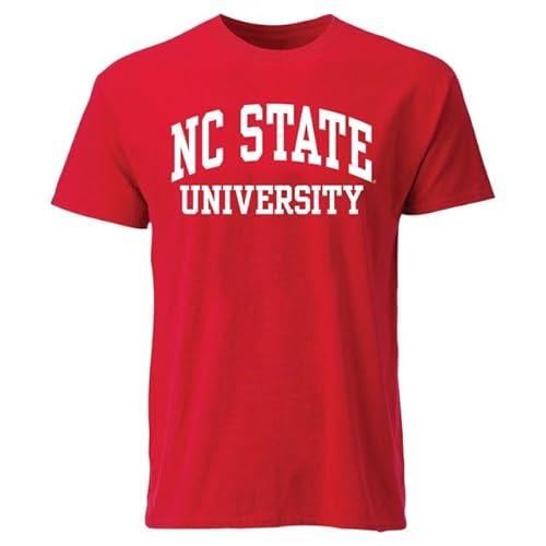 Barnesmith North Carolina State University NCSU, NC State Wolfpack Short Sleeve Adult Unisex T-Shirt, Classic, Red, Small