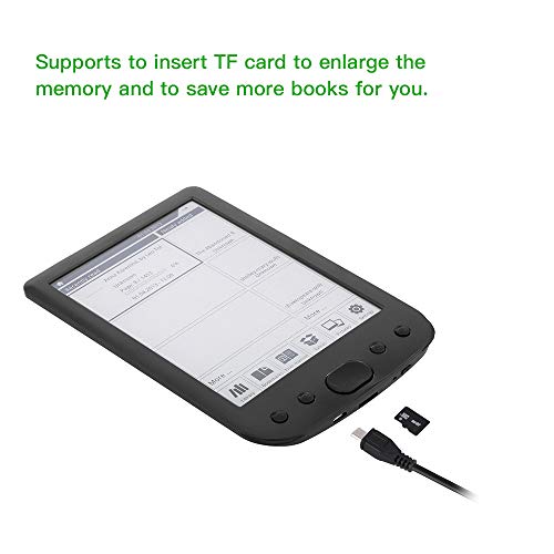 Docooler 6inch BK-6025 Portable e-Book Reader E Ink ePaperMultifunction E-Reader 800600 High Resolution Display Screen 300DPI