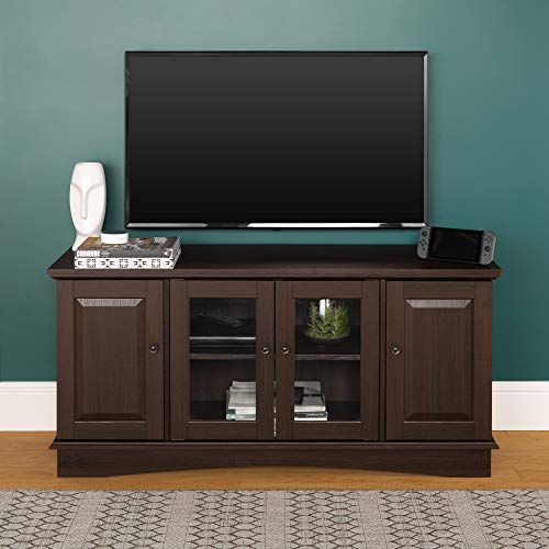 image for Walker Edison Traditional Wood Universal TV Stand with Storage Cabinet