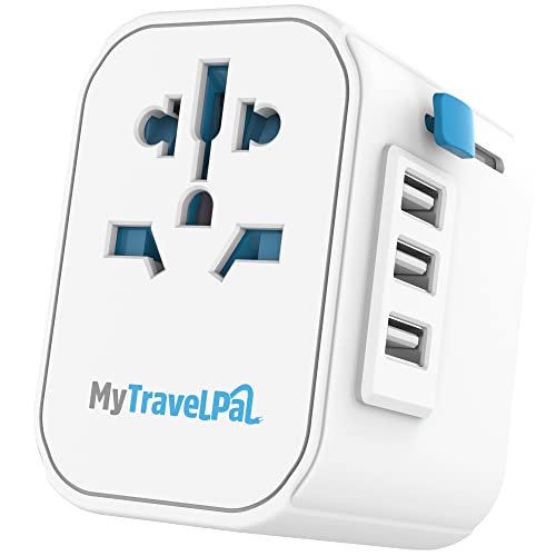 Worldwide Travel Adapter with USB | The Safest All In One Travel Adaptor | MyTravelPal® Pro Grounded Universal Travel Adapter Worldwide | Earthed International World Charger Multi Travel Plug Adapter Worldwide Travel Adapter with USB | The Safest All In One Travel Adaptor | MyTravelPal® Pro Grounded Universal Travel Adapter Worldwide | Earthed International World Charger Multi Travel Plug Adapter
