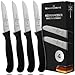 Produktbild Schwertkrone® Schälmesser 4er Set [MADE IN SOLINGEN - GERMANY] - Gemüsemesser Obstmesser - Küchenmesser klein scharf - Schneidemesser Kartoffelschälmesser - Allzweckmesser rostfrei (4x7,5cm gerade)