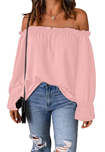 Spriolim Womens Off Shoulder Blouse Tops Long Sleeve...