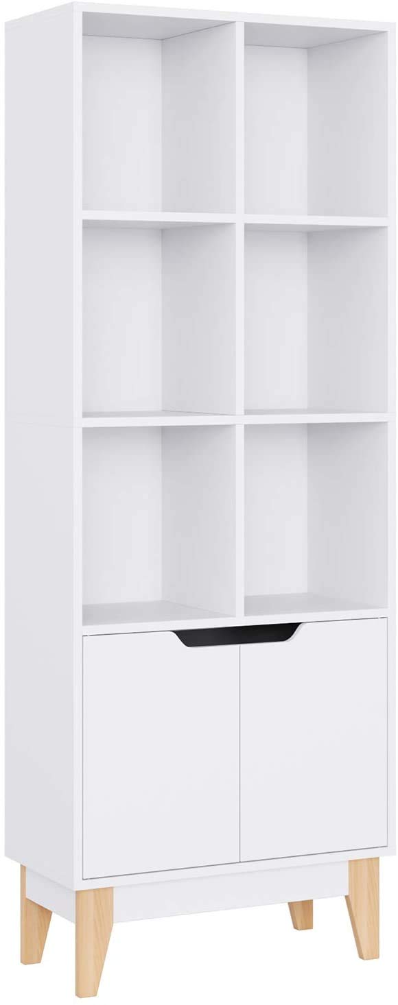 Buy Bookcase White Bookshelf 6 Cubes Displaying Unit Freestanding