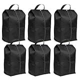 6 Stück Schuhbeutel Reise, Wasserdicht Schuhtasche mit Reißverschluss,Praktischer Reise Organizer, Staubdicht Shoe Bag Schuhsack Schuhtaschen Organizer für Reisen Oder Zuhause-Aufbewahrung (Schwarz