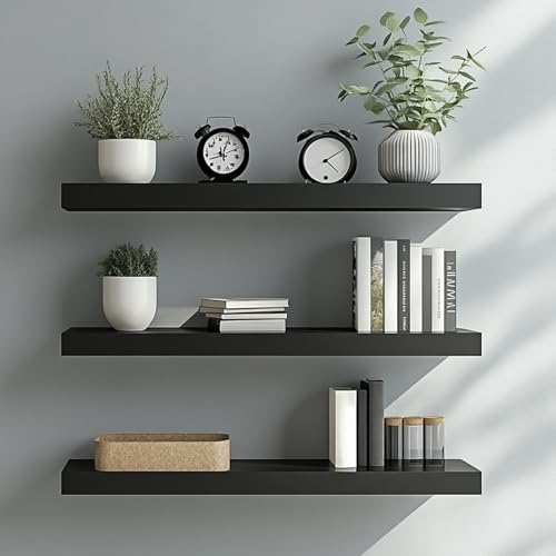 Floating Shelves 3 Sets Wall Mounted Shelf, 15.7" Decorative Disp...