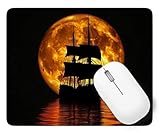Mauspad Mond Mauspad Klein 29 x 24 cm, Mousepad mit Wasserdicht und Rutschfester, Vernähter Kanten Mousepad Boot, Gaming Accessories, Verbessert Geschwindigkeit und Präzision, Büro Deko p1j-525