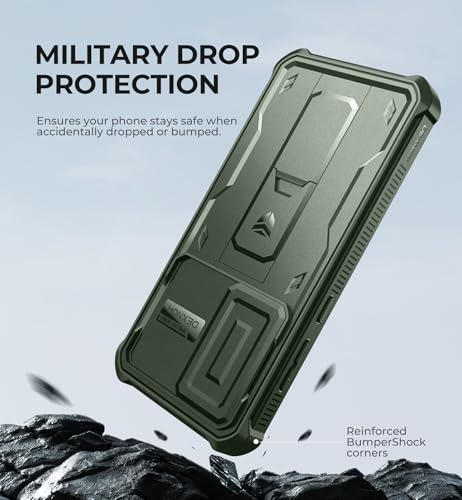 Image of Dexnor for Samsung Galaxy S24 FE Case with Built-in Slide Camera Cover & Screen Protector & Kickstand,Heavy-Duty Rugged Case Full-Body Bumper Protective Cover for Galaxy S24 FE(2024),Army Green